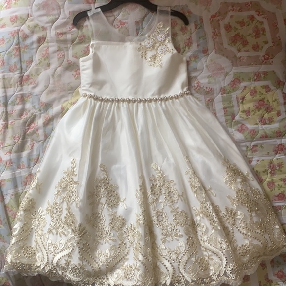 American Princess Other - NWT gold lace sparkle flower girl communion dress